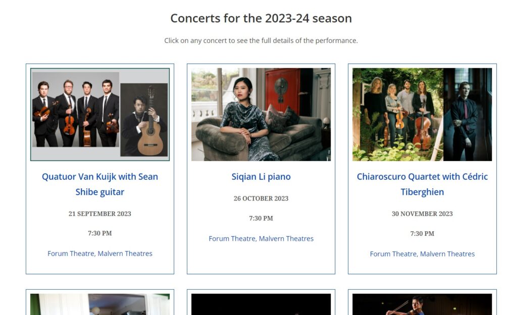 Malvern Concert Club concerts page