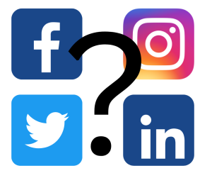 Social media icons with question mark - do you need them all?