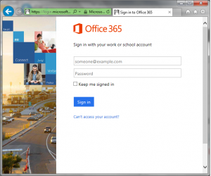 O365 Login Screen