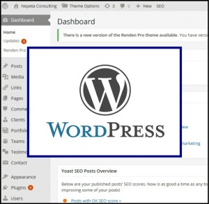 wordpress logo on a dashboard