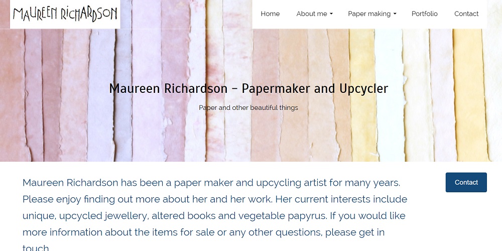 Maureen Richardson home page- website by Nepeta Consulting