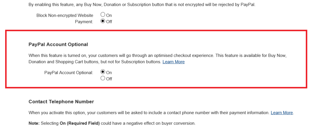 Screenshot of PayPla Website Preferences screen on Nepeta Consulting post