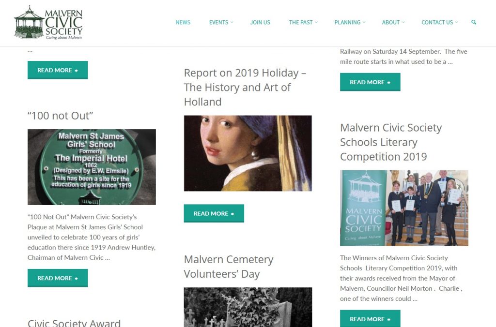 Malvern Civic Society - news page - developed by Nepeta Consulting