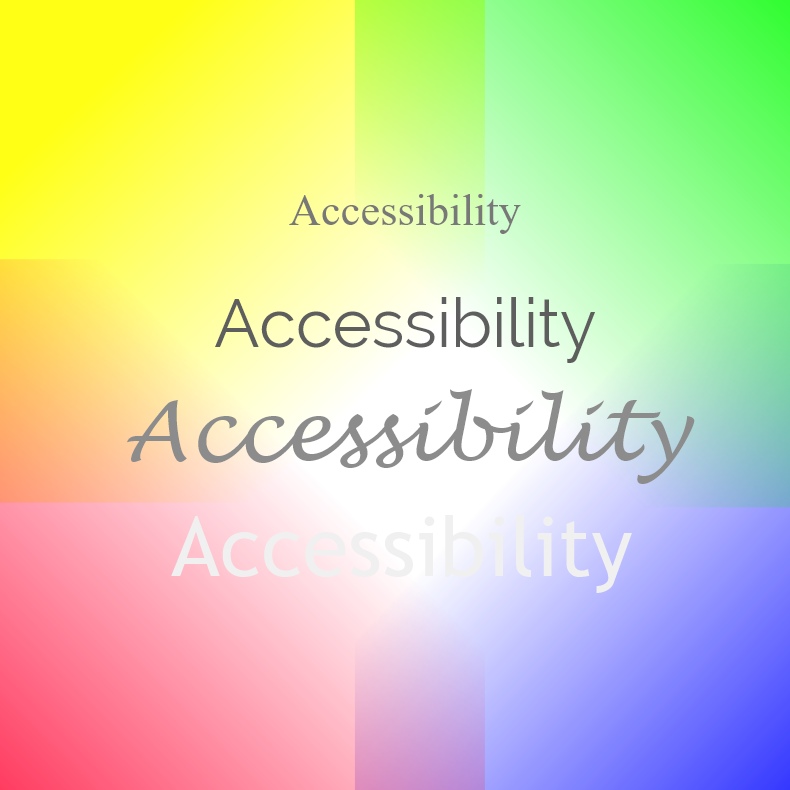 Image showing how accessibility is affected by different fonts on different colours - make sure your website is accessible.  Nepeta Consulting