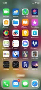 Screenshot of apps on an iPhone