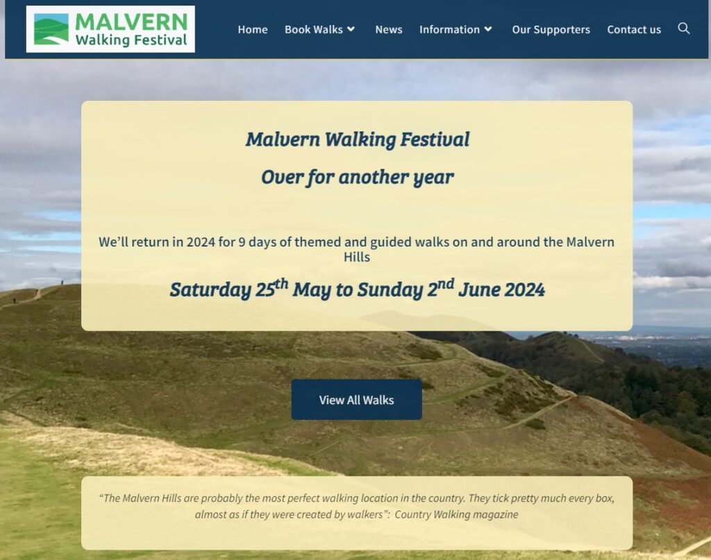 Malvern Walking home page