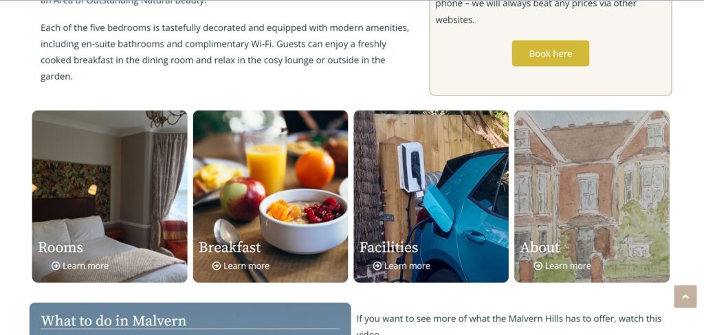 Screenshot of middle of cannara.co.uk home page showing the new styling